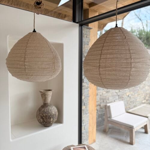 Linnen Lampion Lamp Beige