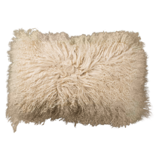 Schapenvacht kussen Tibet camel